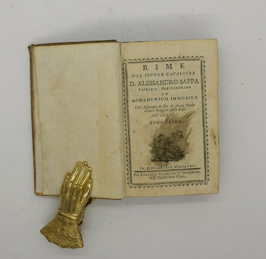 Rime Del Signor Cavaliere D. Alessandro Sappa 2 Tomi In Unico Volume