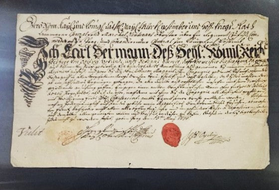 Documento militare del 1734 Hermann Carl von Ogilvy