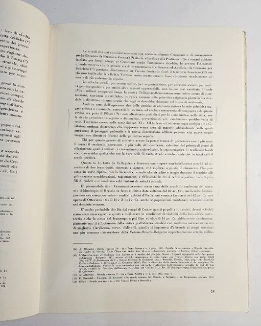 Da Tellegatae a Beneventum dell'itinerario Burdigalese: il corso dell'antica strada degli itinerari romani tra i fiumi Oglio e Mincio