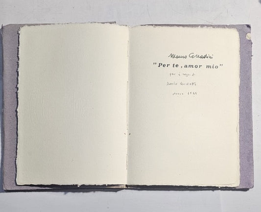 Libro d'artista Mauro Corradini per i segni di Danilo Guidetti 1988