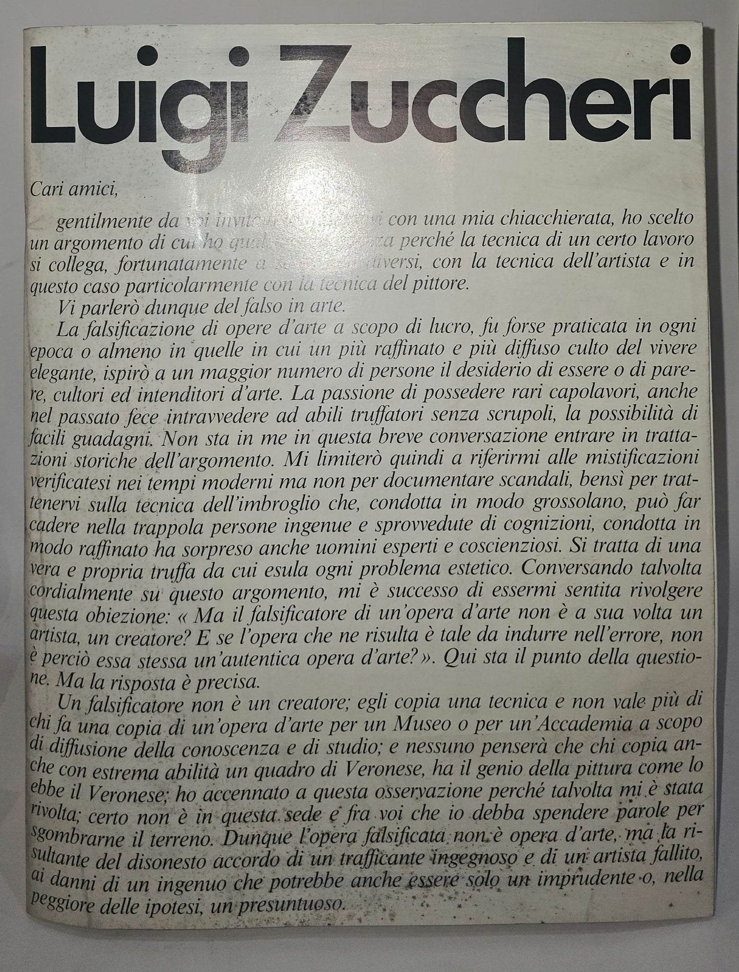 Luigi Zuccheri Mostra Retrospettiva - IOLIBROCARMINE