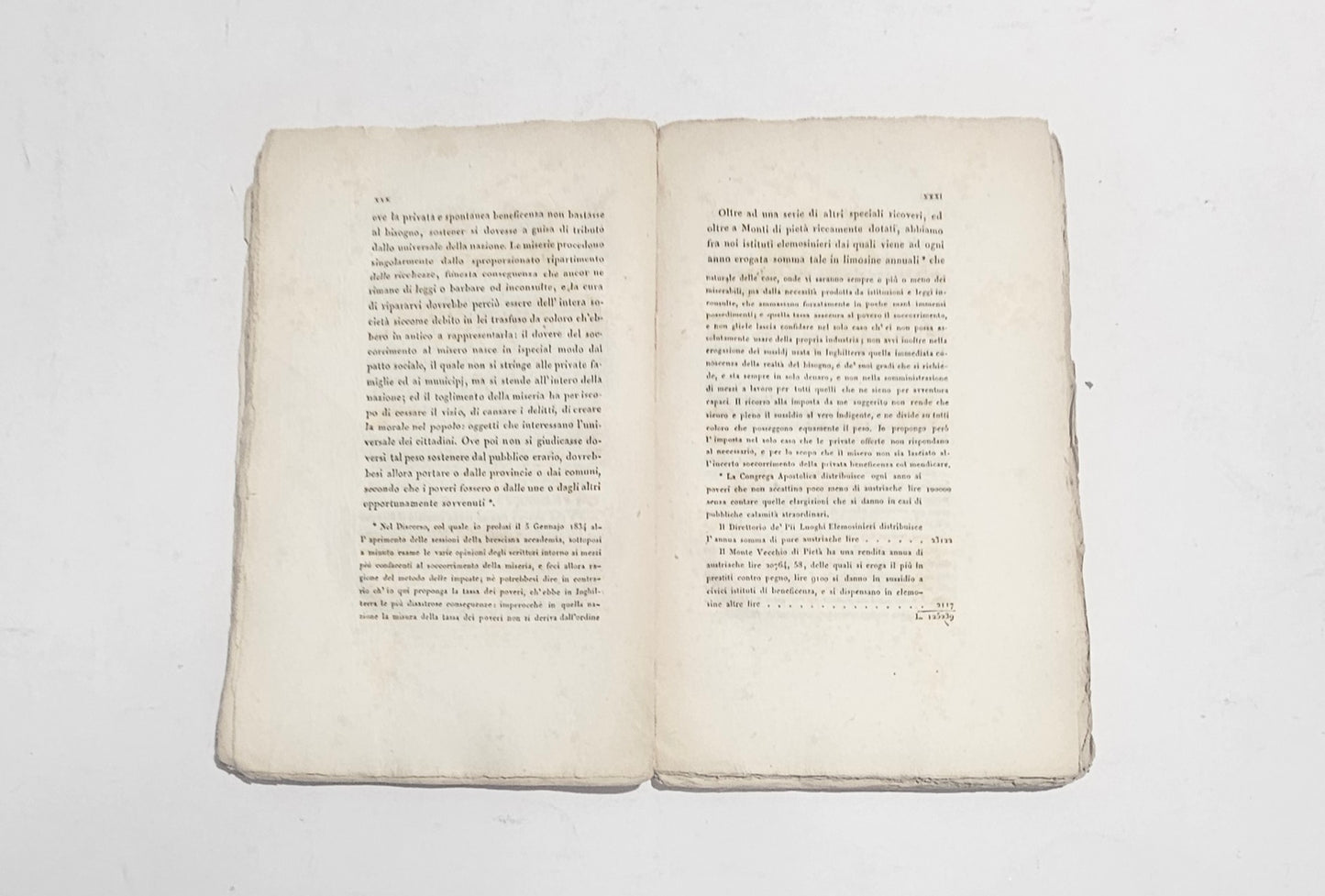 Interno Dei Mezzi di Scemare la Miseria Giuseppe Saleri Brescia 1837 Tipografia Minerva