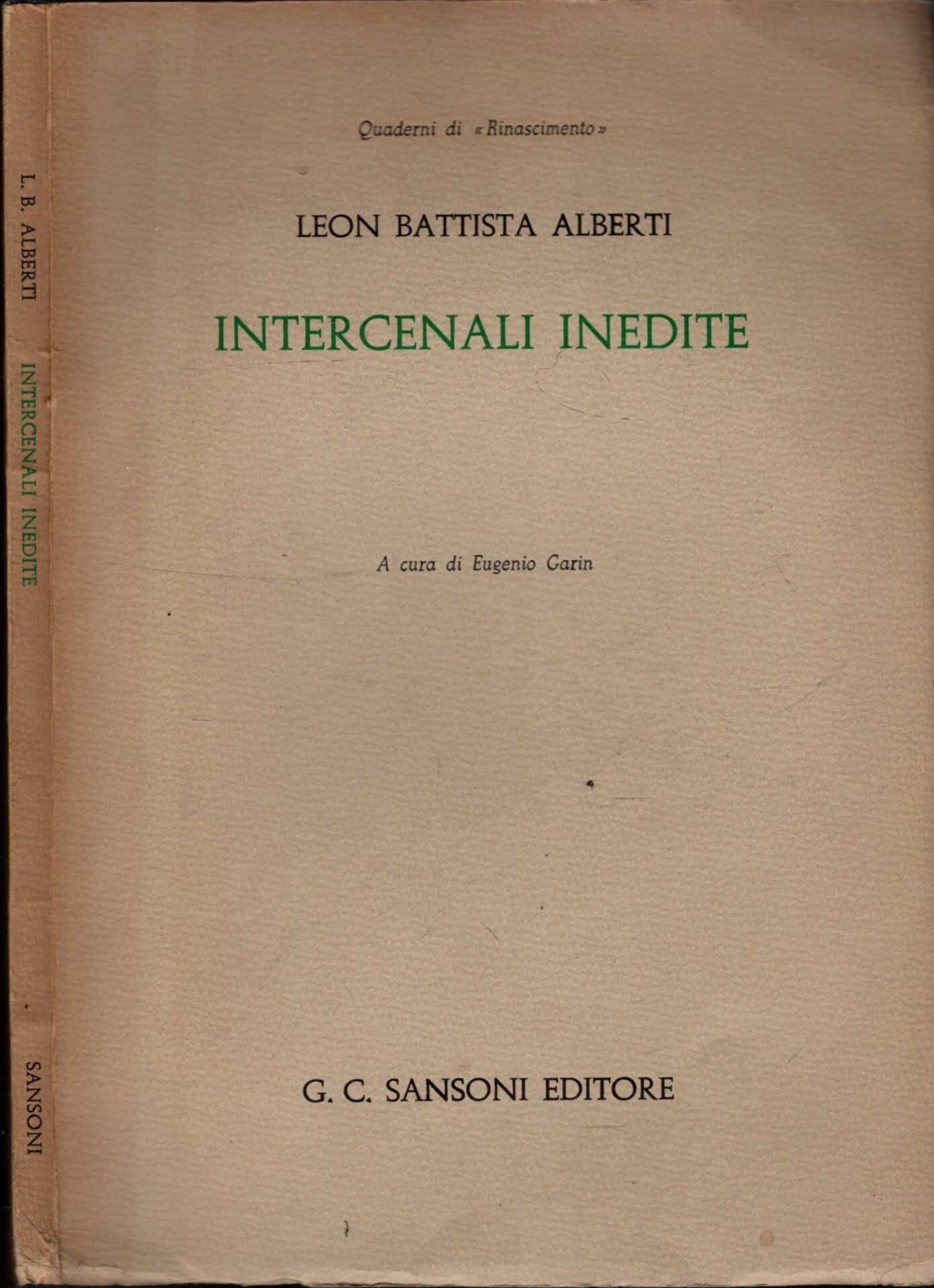 Intercenali Inedite - Leon Battista Alberti |