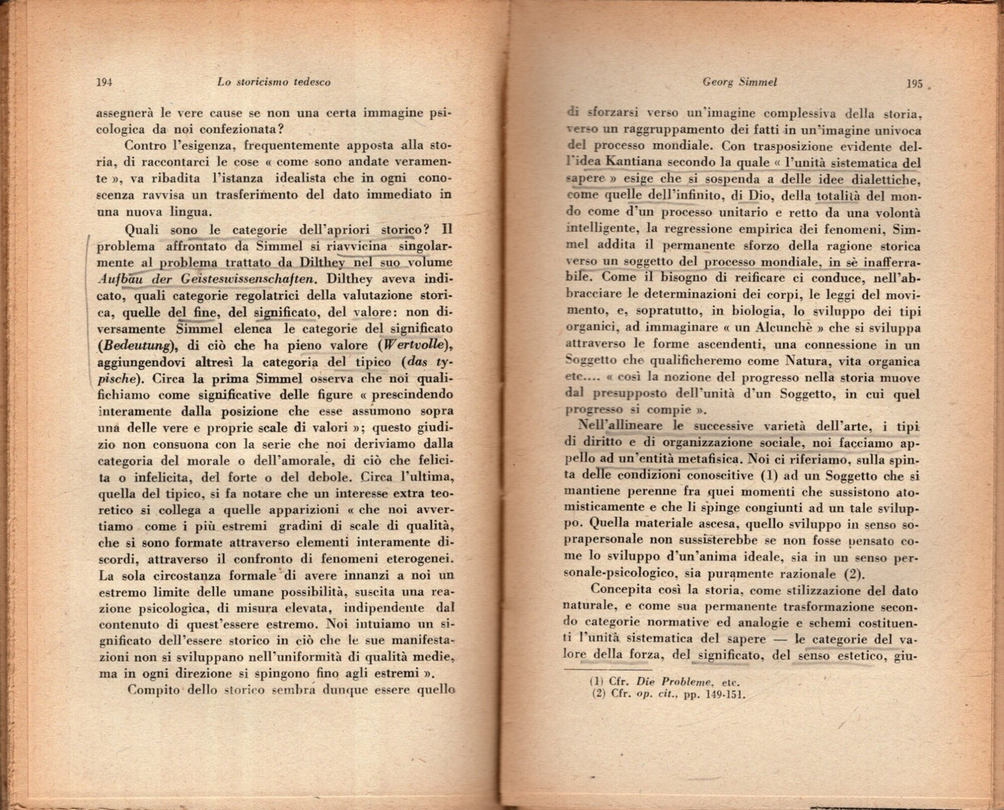 Lo Storicismo Tedesco - Dilthey | Simmel | Spengler