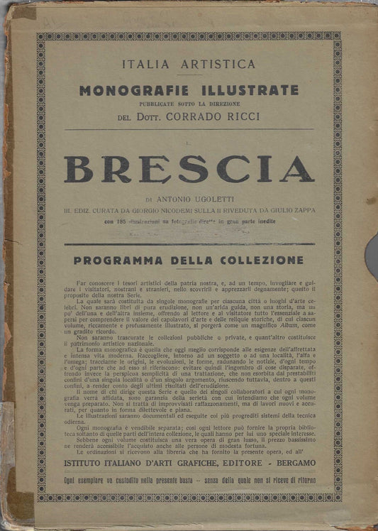 Brescia Collana Artistica N° 50 "Monografie Illustrate - Antonio Ugoletti - IOLIBROCARMINE