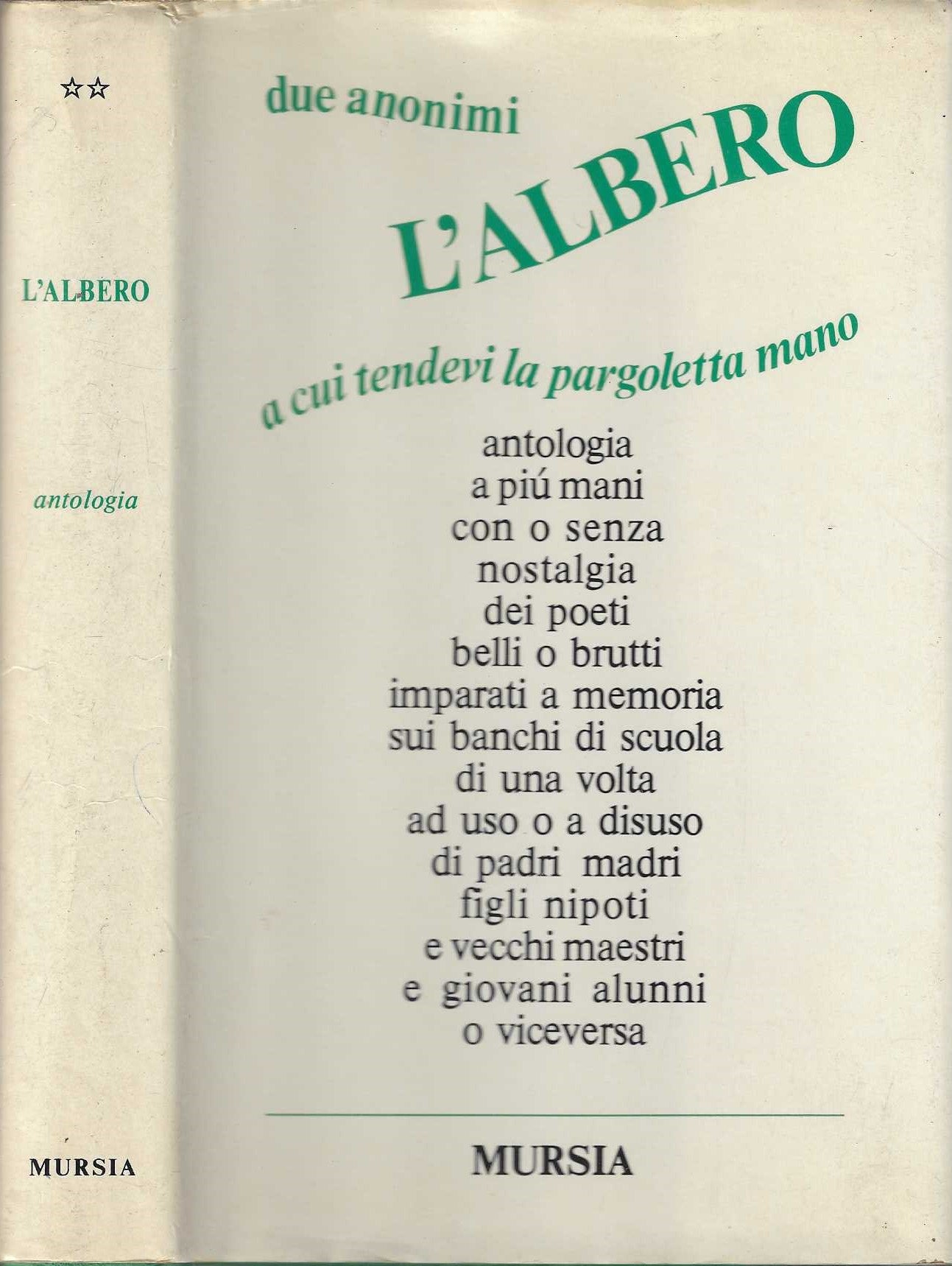 L'Albero a cui tendevi la pargoletta mano. Antologia di poesie studiate e imparate a memoria sui banchi di scuola di una volta