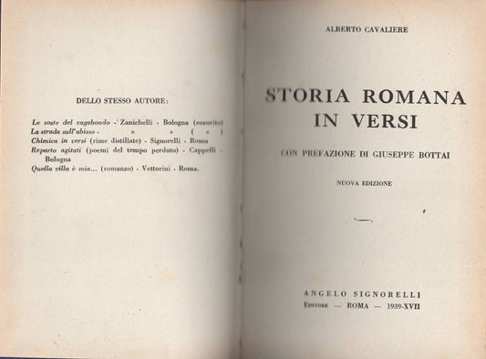 Storia Romana in versi di Alberto Cavaliere
