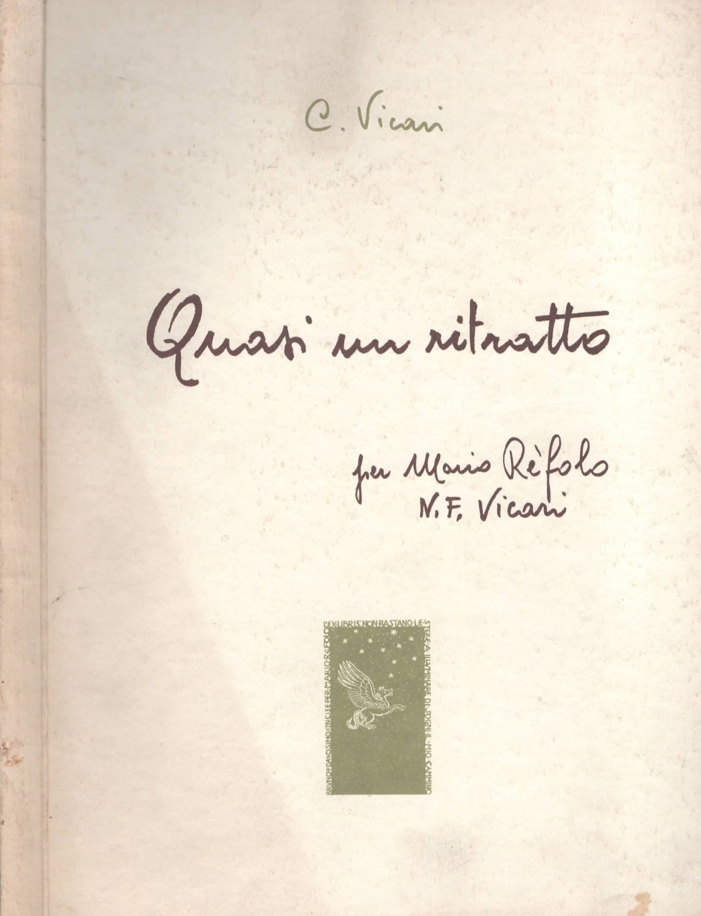 Quasi Un Ritratto Per Mario Refolo di Carmelina Vicari