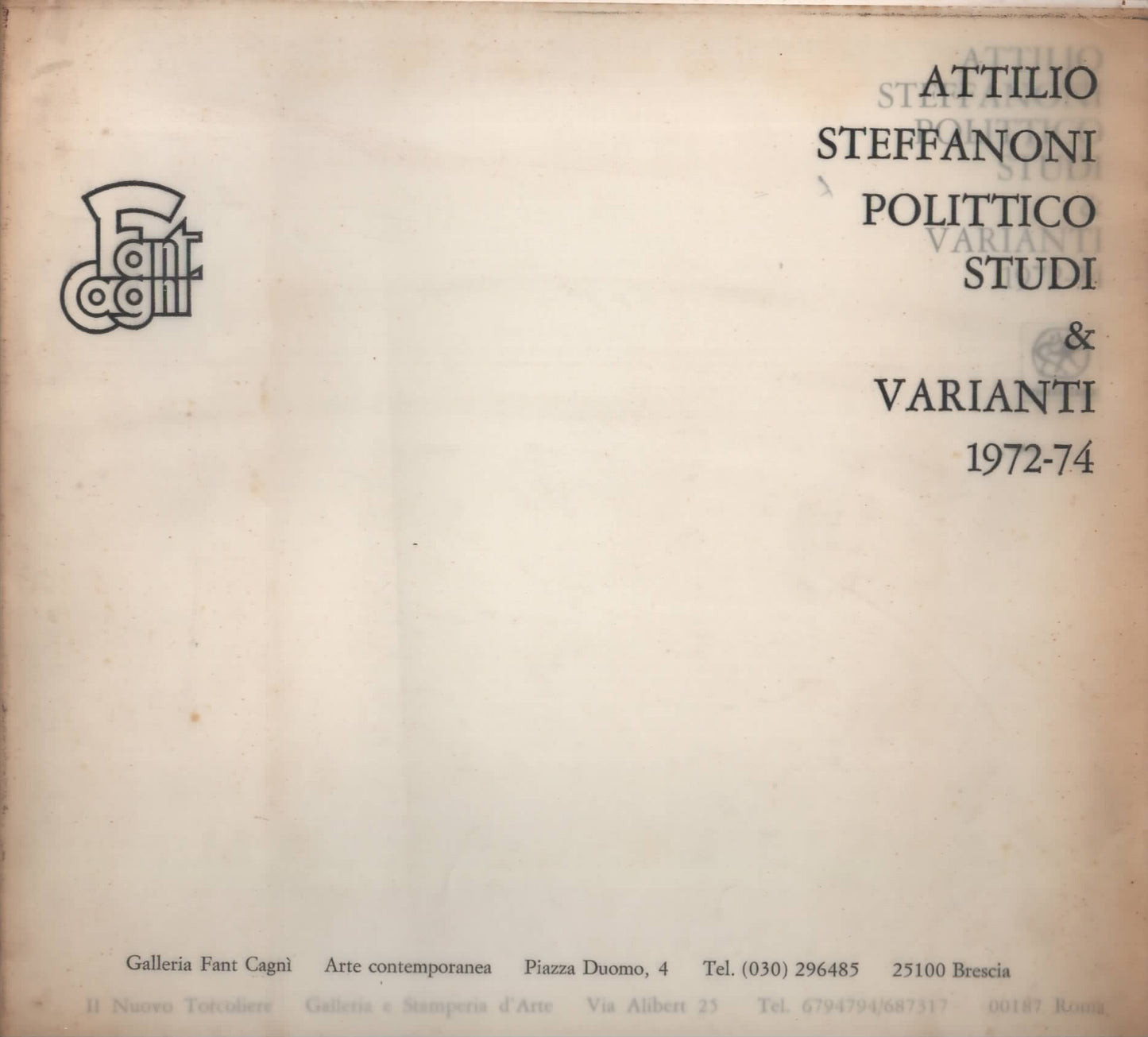 Attilio Steffanoni Polittico Studi e Varianti 1972