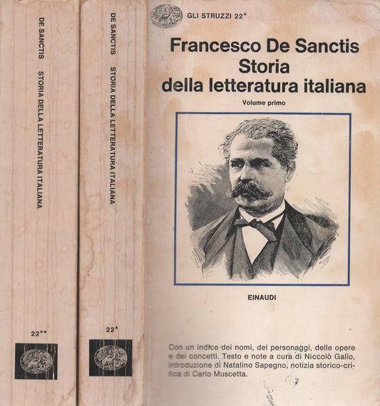 Storia della letteratura italiana in due volumi di F. De Sanctis