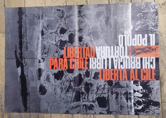Libertà al Cile - Venezia 5 ottobre 1974 manifesto di Diego Birelli