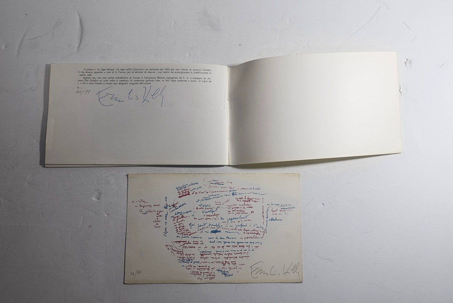 Pagine interne con scritture e annotazioni sperimentali e autografo di Emilio Villa Iolibrocarmine
