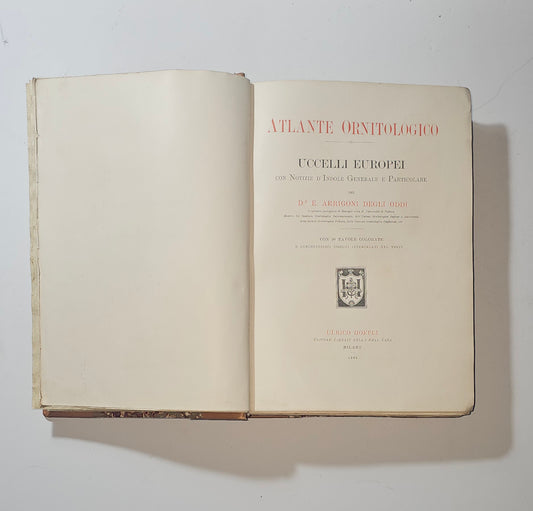 iolibrocarmine frontespizio Atlante Ornitologico Uccelli Europei Hoepli Milano