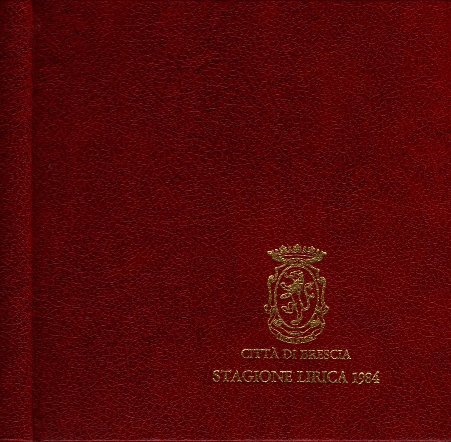 CITTA' DI BRESCIA STAGIONE LIRICA 1984
