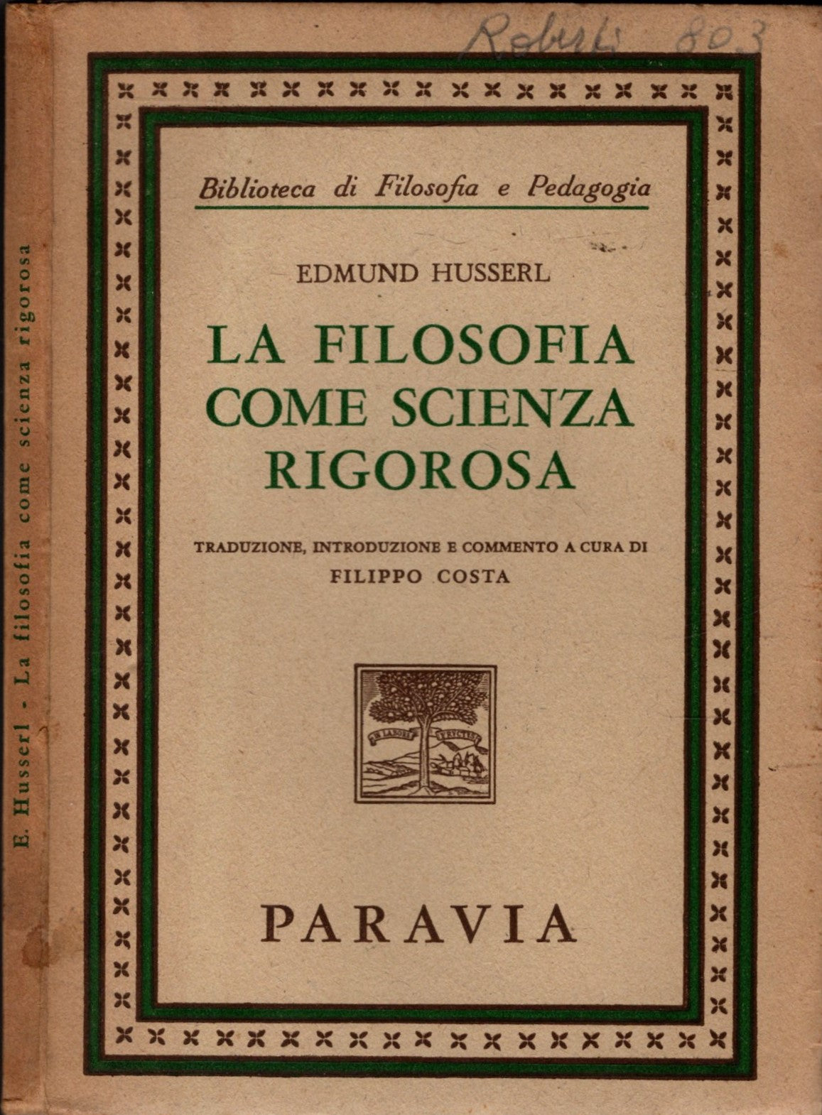 La filosofia come scienza rigorosa - IOLIBROCARMINE