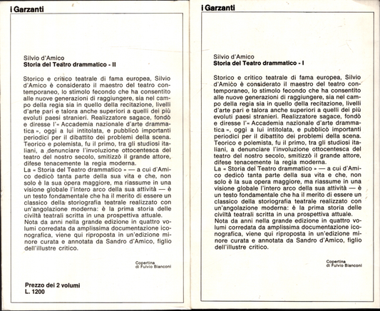 Storia del Teatro drammatico due volumi - SILVIO D'AMICO