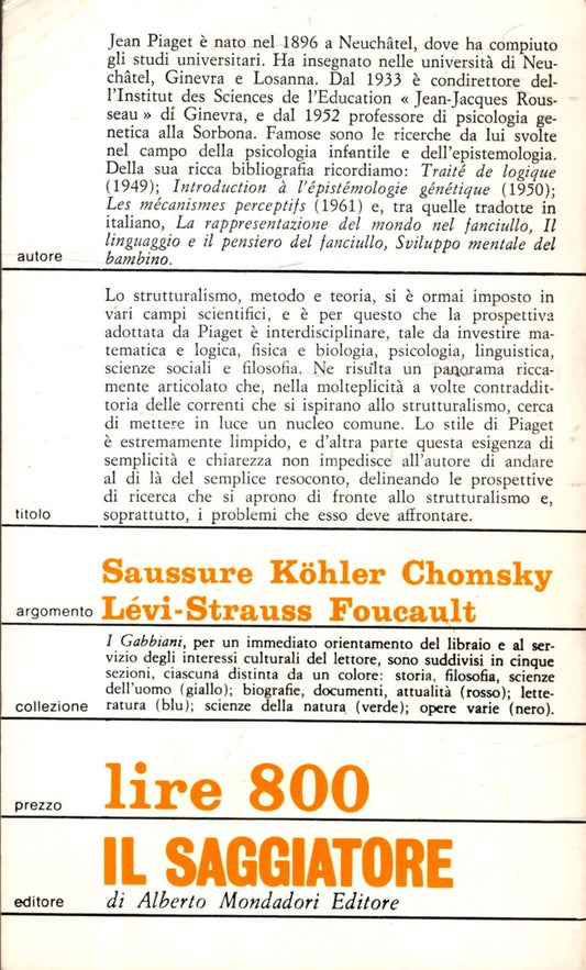LO STRUTTURALISMO - JEAN PIAGET