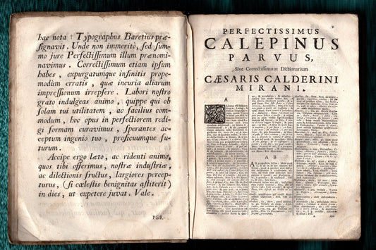Perfectissimus Calepinus parvus sive correctissimum dictionarium Caesaris Calderini Mirani