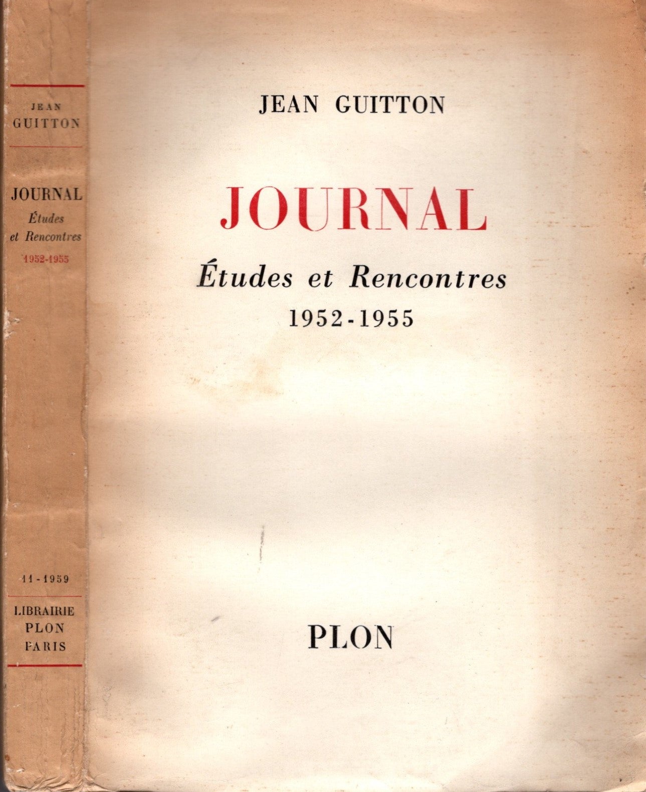 Journal - Etudes et Rencontres 1952-1955 * Guitton Jean - IOLIBROCARMINE