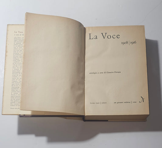 iolibrocarmine frontespizio libro La Voce 1908 1916 Luciano Landi Editore