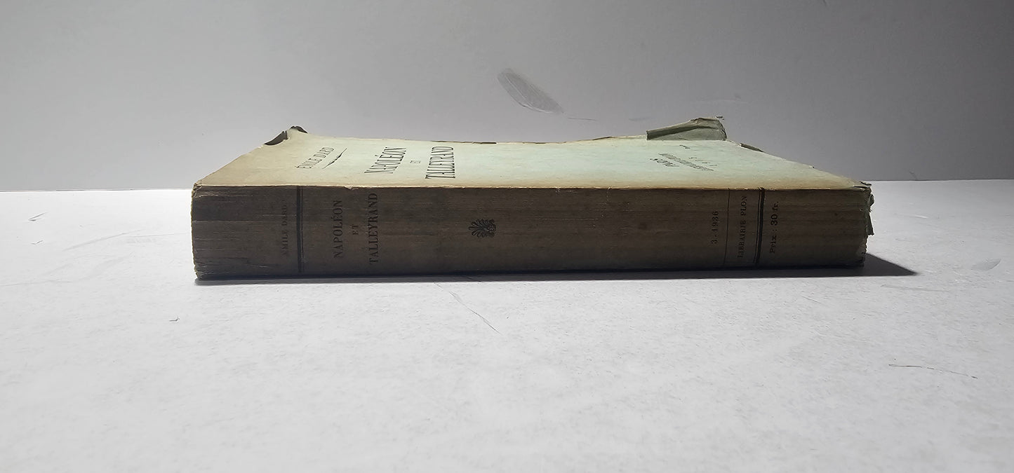 Dorso del volume Napoléon et Talleyrand Librairie Plon Parigi 1935 iolibrocarmine