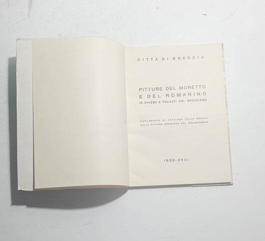 Frontespizio del catalogo Pitture del Moretto e del Romanino nel Bresciano – iolibrocarmine