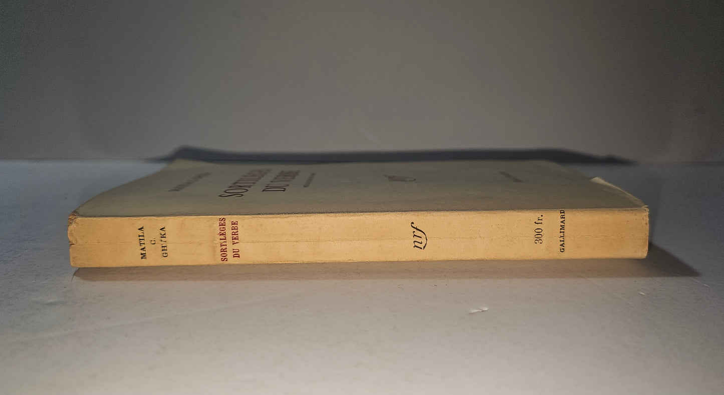 Dorso originale del libro Sortilèges du Verbe Gallimard NRF io libro carmine