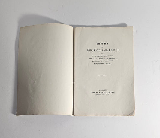 Frontespizio discorso Camera Deputati 1866 io libro carmine