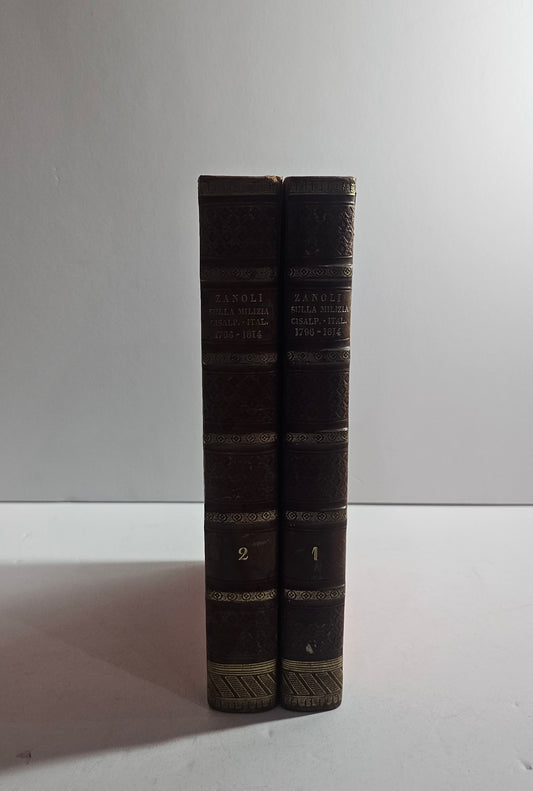 zanoli milizia cisalpino italiana interno libro antico dorso in pelle
