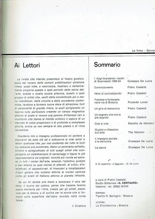 LE FIRME RASSEGNA D'ARTE DI PIETRO CASTALDI - IOLIBROCARMINE