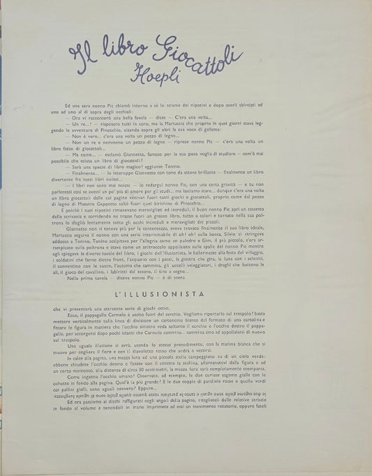 Il libro Giocattoli Hoepli con brochure