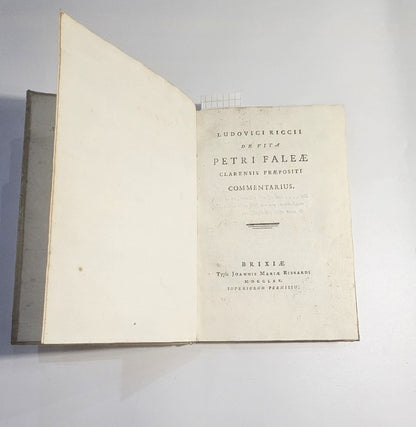 Ludovici Riccii De Vita Petri Falae Clarensis Prepositi Commentarius 1770