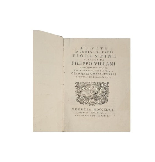 Le vite d'uomini illustri fiorentini scritte da Filippo Villari