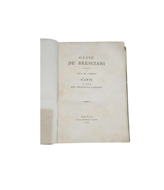 Geste De' Bresciani durante la Lega di Cambrai canti del Cav. Giovan Francesco Gambara
