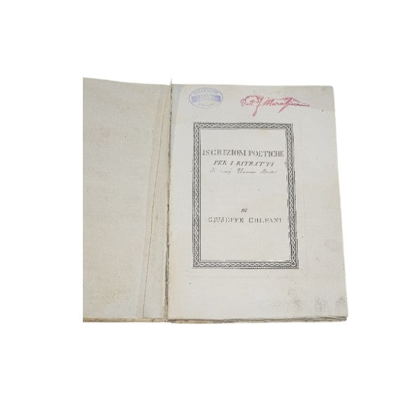 Giuseppe Colpani - Iscrizione poetiche per i ritratti di vari uomini illustri