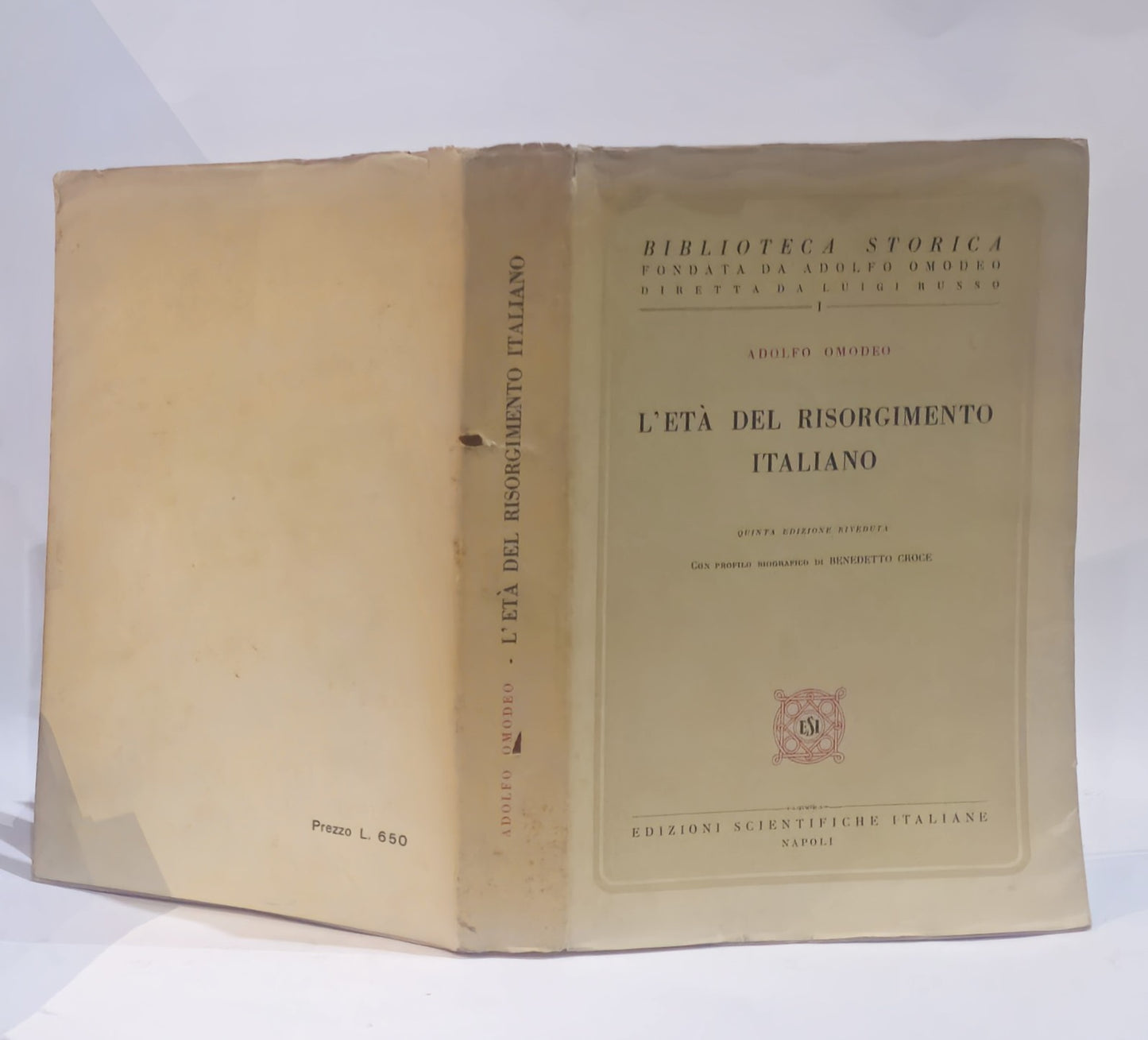 L'età del risorgimento italiano - quinta edizione riveduta con profilo biografico di Benedetto Croce - biblioteca storica - IOLIBROCARMINE