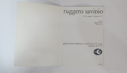 Ruggero Savinio – Catalogo Galleria Il Gabbiano Roma | Arte contemporanea
