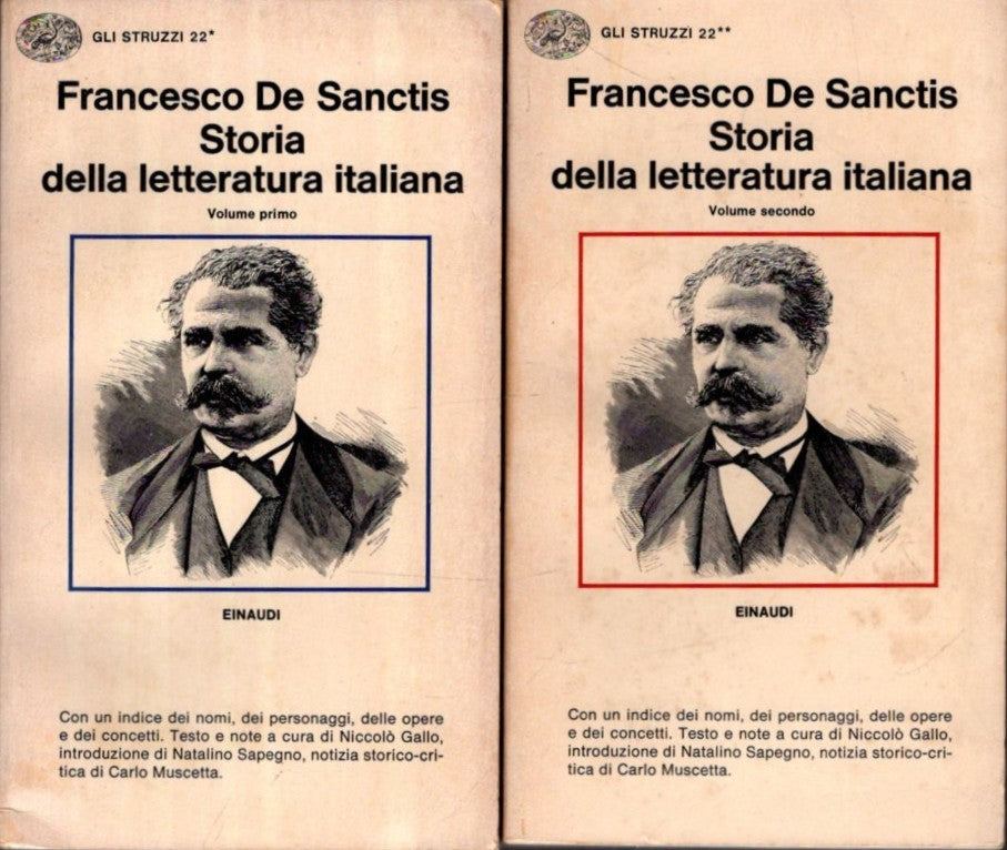 Storia della letteratura italiana in due volumi di F. De Sanctis