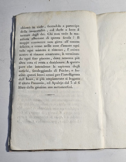 Inno Festivo Ad Amore Di Bachillide Poeta Greco 1810