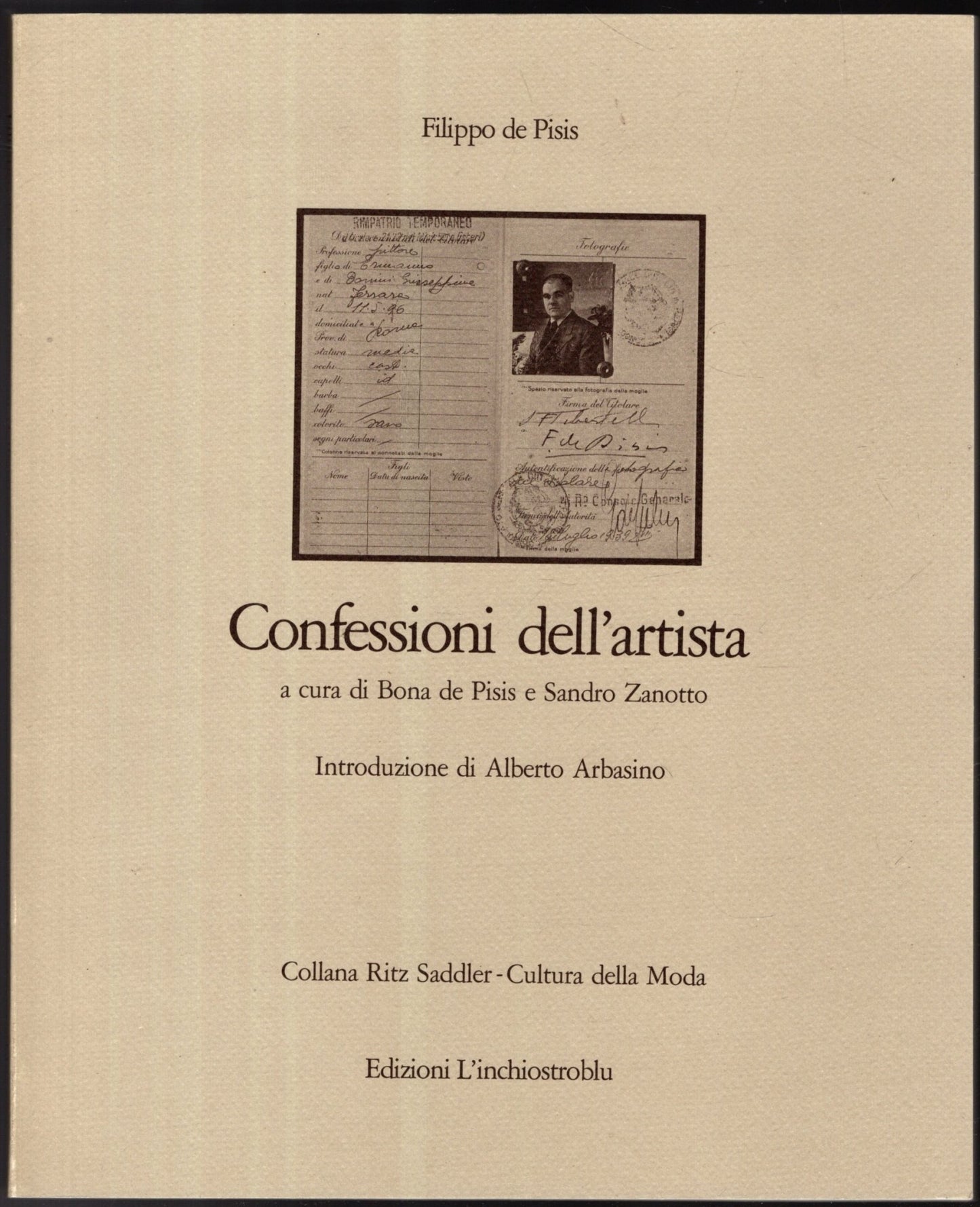 FILIPPO DE PISIS - Confessioni dell'artista - Adamo o dell'eleganza