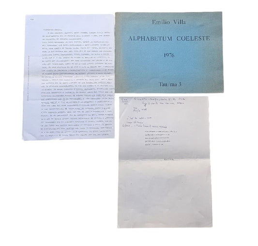 Emilio Villa – Alphabetum Coeleste – libro d'artista 1976 con lettera di Romana Loda