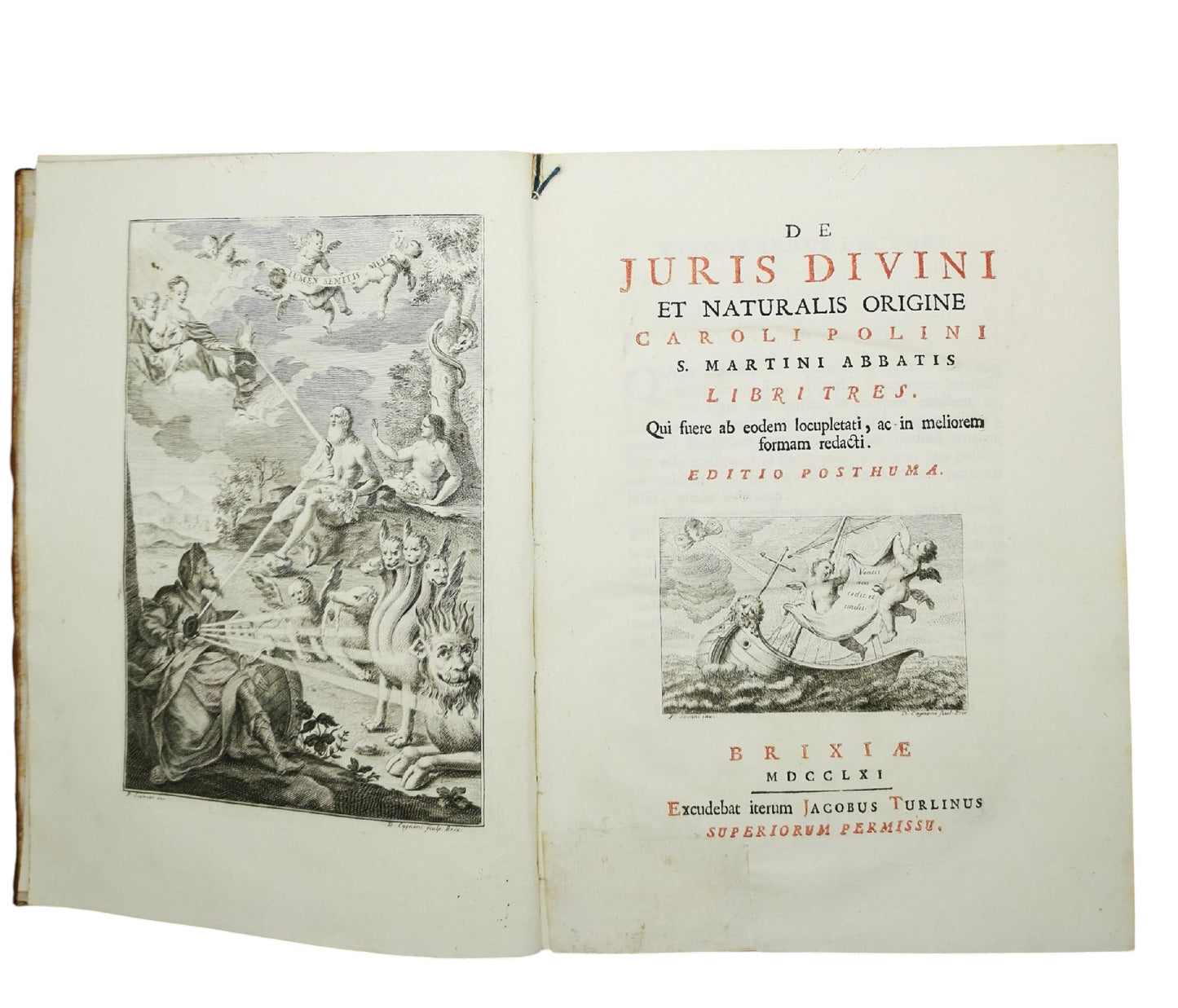 Caroli Polini  - De Juris Divini Et Naturalis Origine Brixiae 1761
