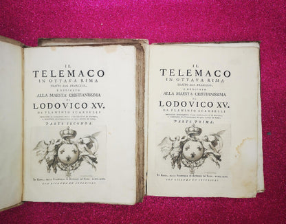 Il Telemaco In Ottava Rima Tratto Dal Francese scarselli flaminio 2 vol. 1747