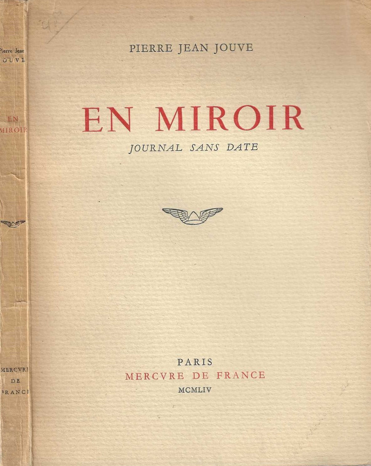 En miroir journal sans date - PIERRE JEAN JOUVE