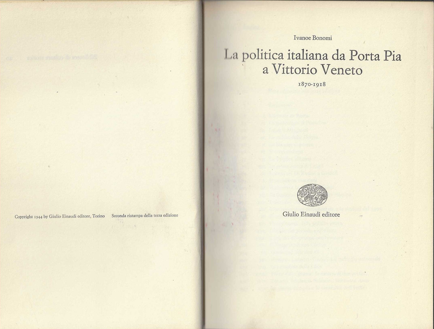 La politica italiana da Porta Pia a Vittorio Veneto (1870-1918) - Ivanoe Bonomi