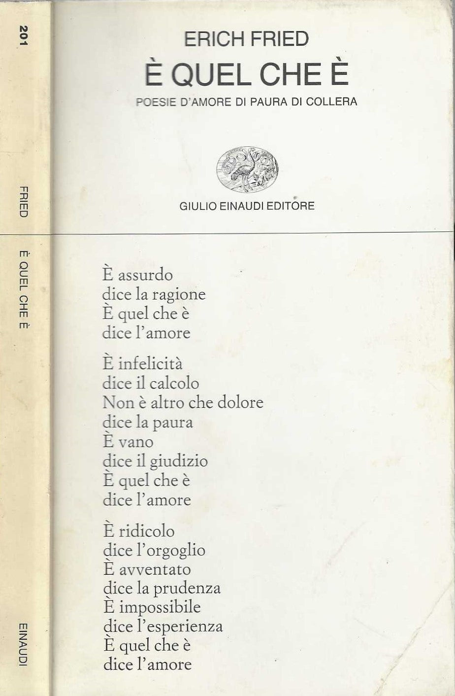 È quel che è: Poesie d'amore di paura di collera - Erich Fried