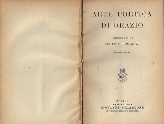 Arte poetica di Orazio (edizione minore)