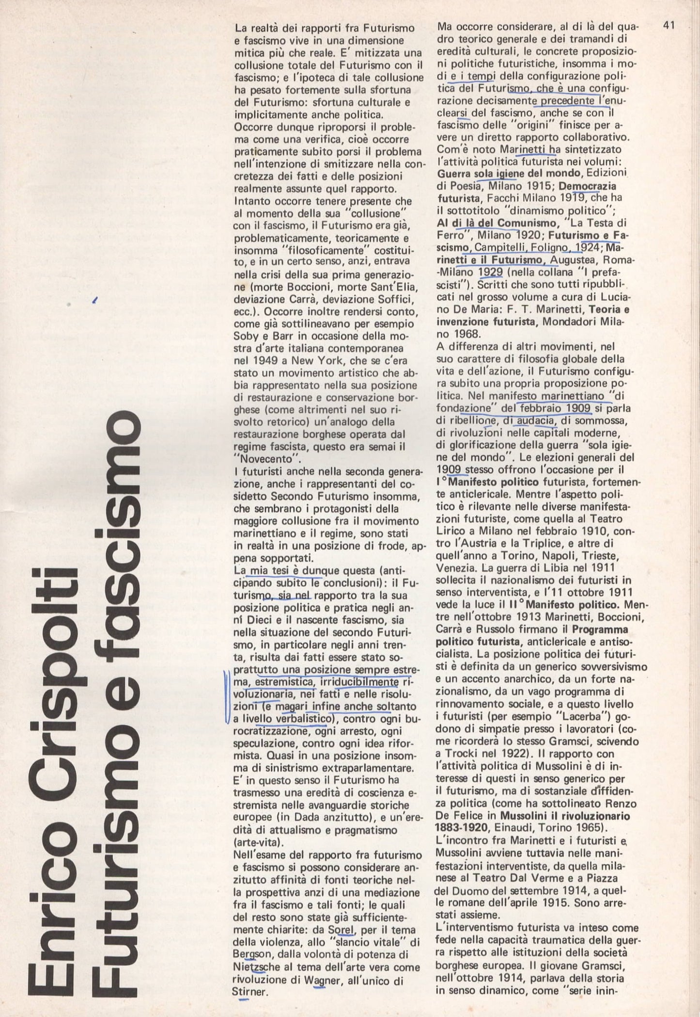 Fuoricampo 1. Mensile d'arte e spettacolo - Maggio 1973