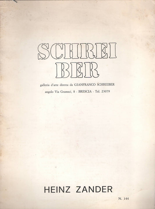 Heinz Zander Galleria Schreiber Brescia