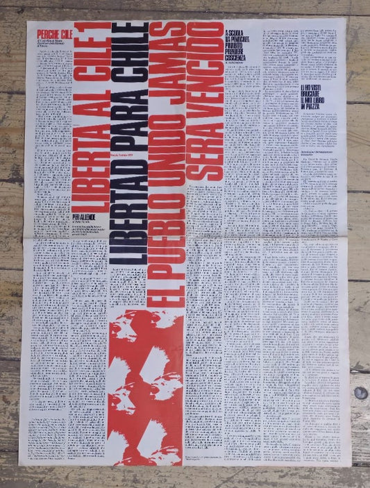 Libertà al Cile - Venezia 5 ottobre 1974 manifesto di Diego Birelli